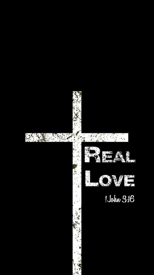 Real Love Christian Cross Graphic Wallpaper