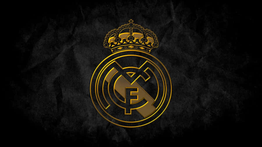 Real Madrid Emblemon Black Background Wallpaper