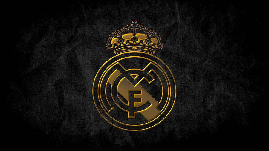 Real Madrid Logo In Gold Wallpaper