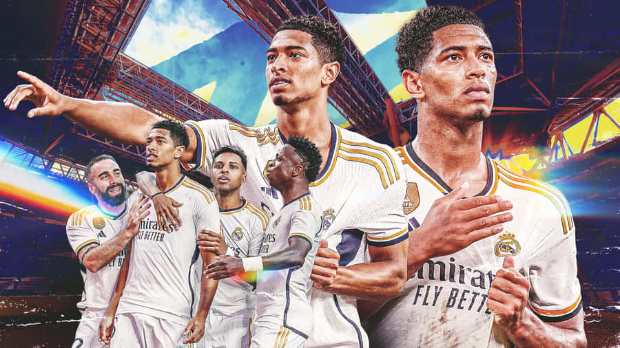 Real Madrid Players Celebration Montage Wallpaper