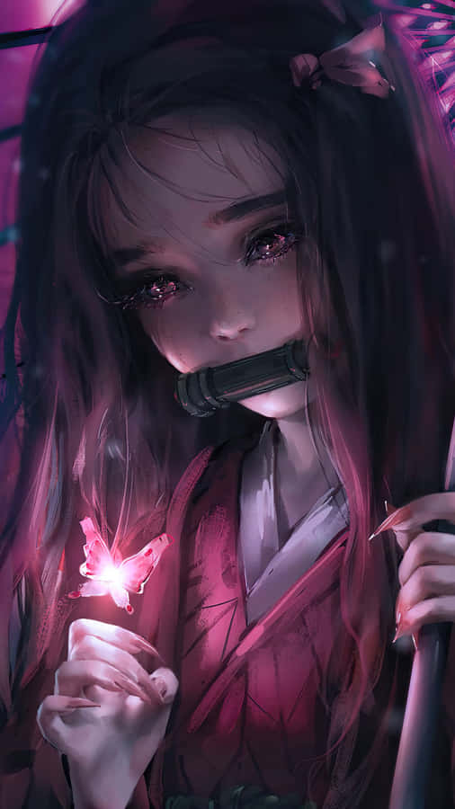 Realistic Cute Nezuko Kamado Digital Art Wallpaper