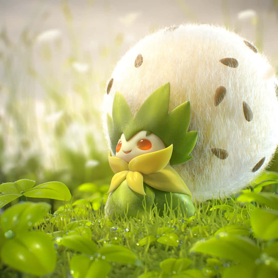 Realistic Eldegoss In Grass Wallpaper