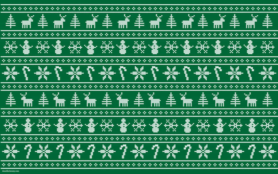 Recurring Pattern In An Array On A Green Sweater Wallpaper