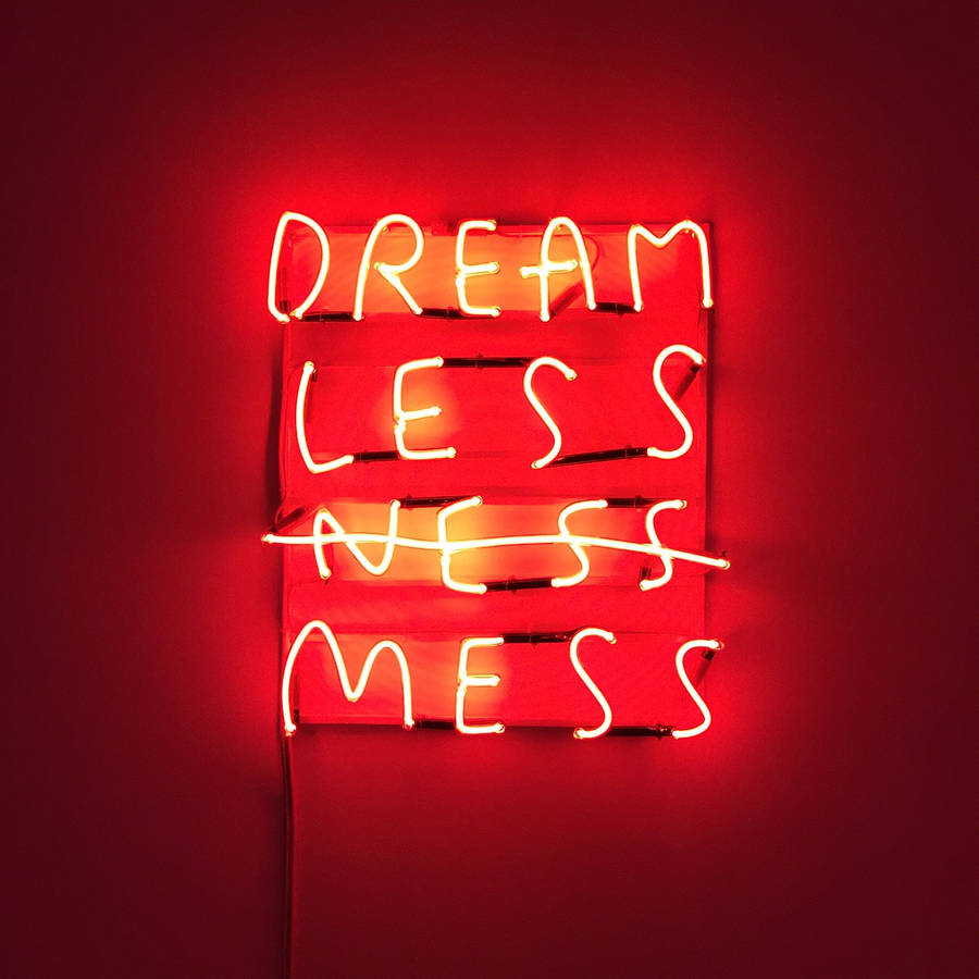 Red Aesthetic Neon Dream Less Mess Wallpaper