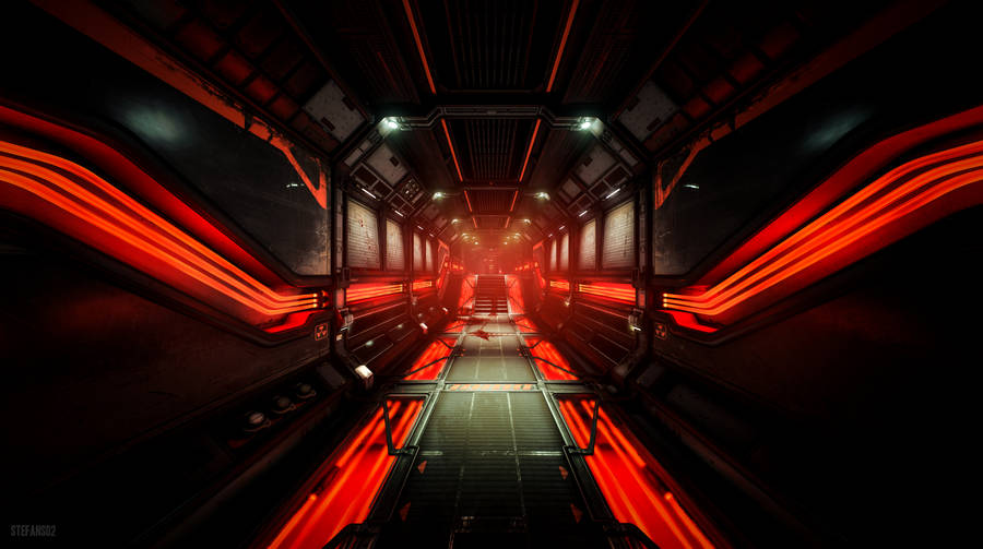 Red And Black Tunnel Doom 4k Wallpaper