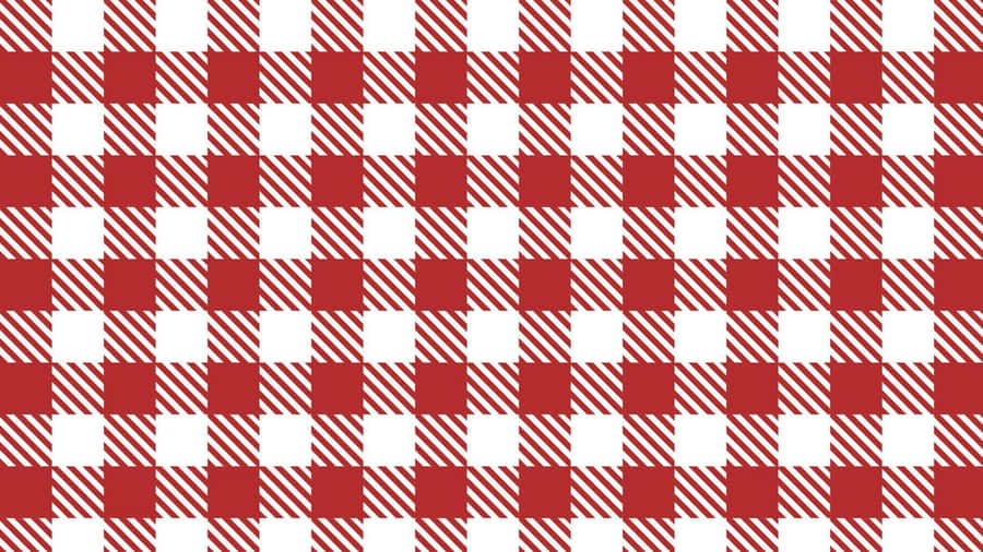 Red And White Gingham Pattern Wallpaper