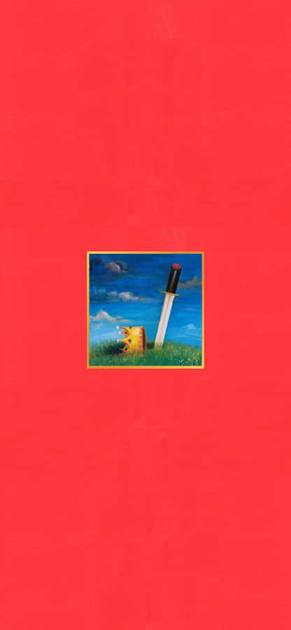 Red Background Artistic Album Cover Wallpaper