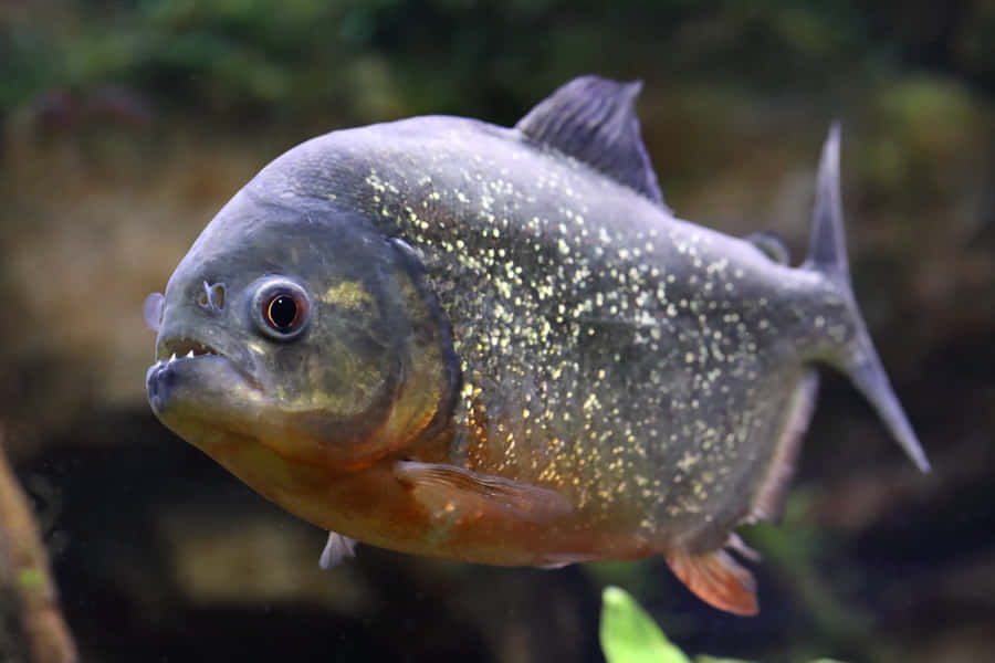 Red Bellied Piranha Swimming Wallpaper