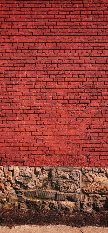 Red Brick Wall With Sediment Texture Base Wallpaper