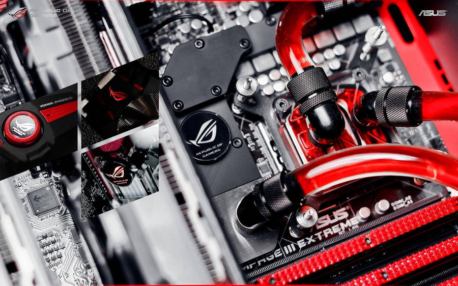 Red Computer Motherboard Wallpaper