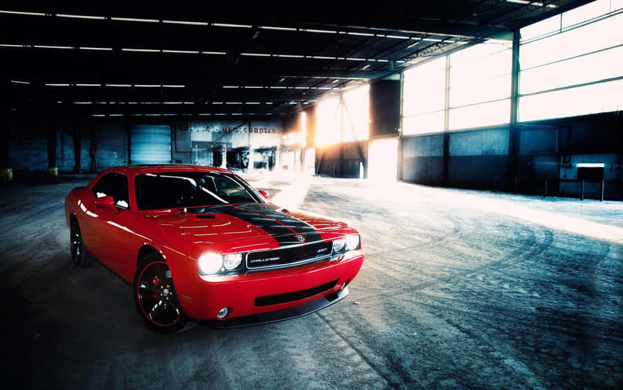 Red Dodge Challenger S R T Warehouse Wallpaper