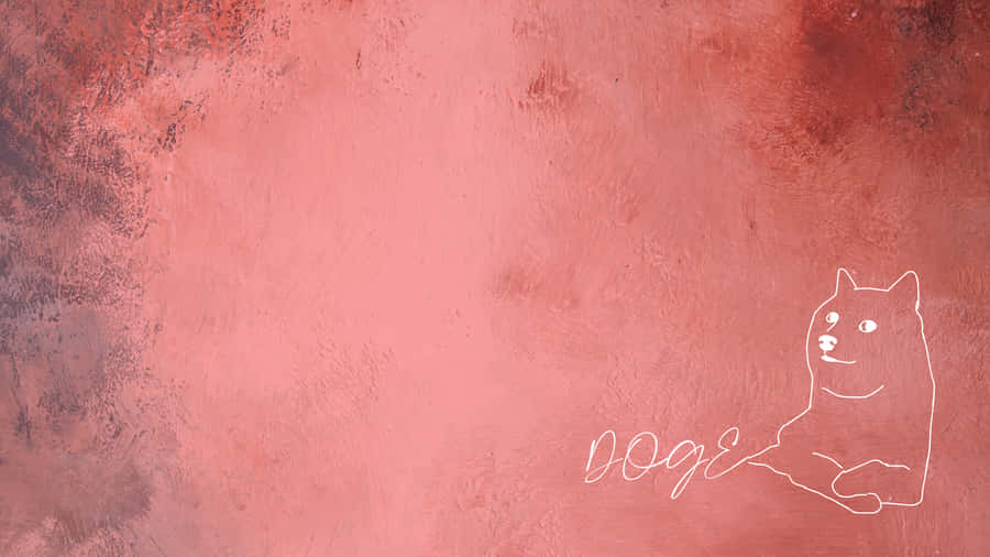 Red Doge Line Art Wallpaper