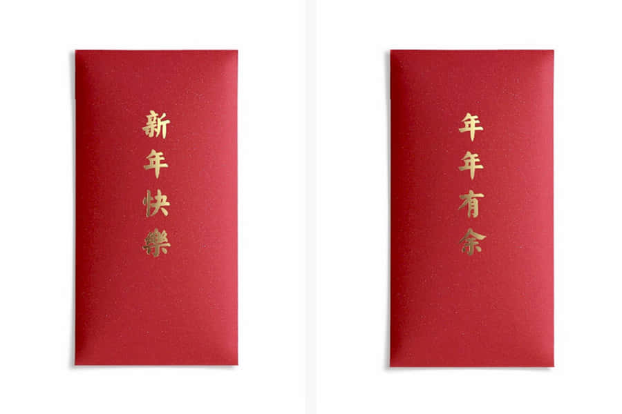 Red Envelope On A Wooden Table Wallpaper