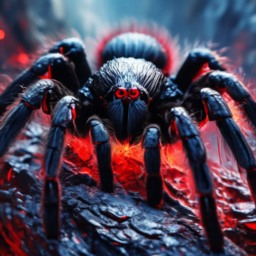 Red Eyed Tarantulaon Volcanic Rock Wallpaper