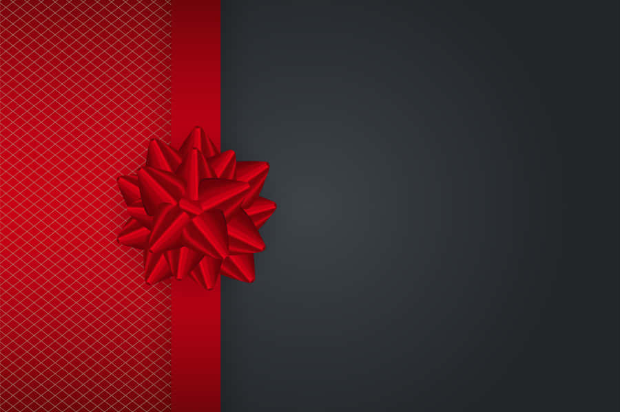 Red Gift Bowand Ribbon Texture Wallpaper