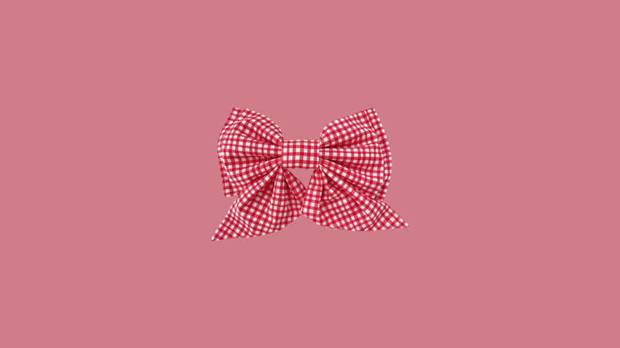 Red Gingham Preppy Bow Wallpaper