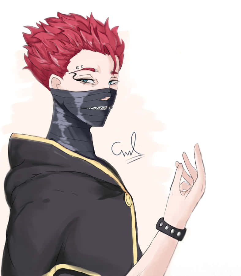 Red Haired Anime Character With Mask Wallpaper