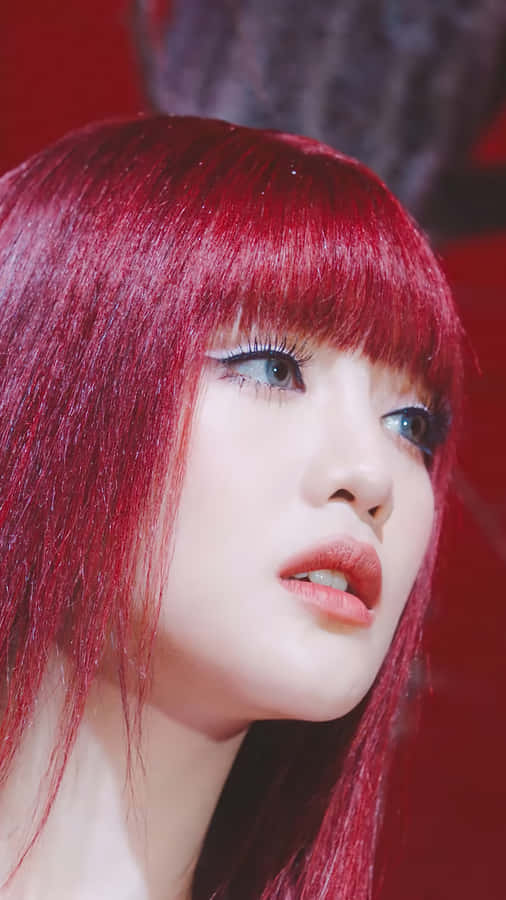 Red Haired Woman Gazing Upward Wallpaper