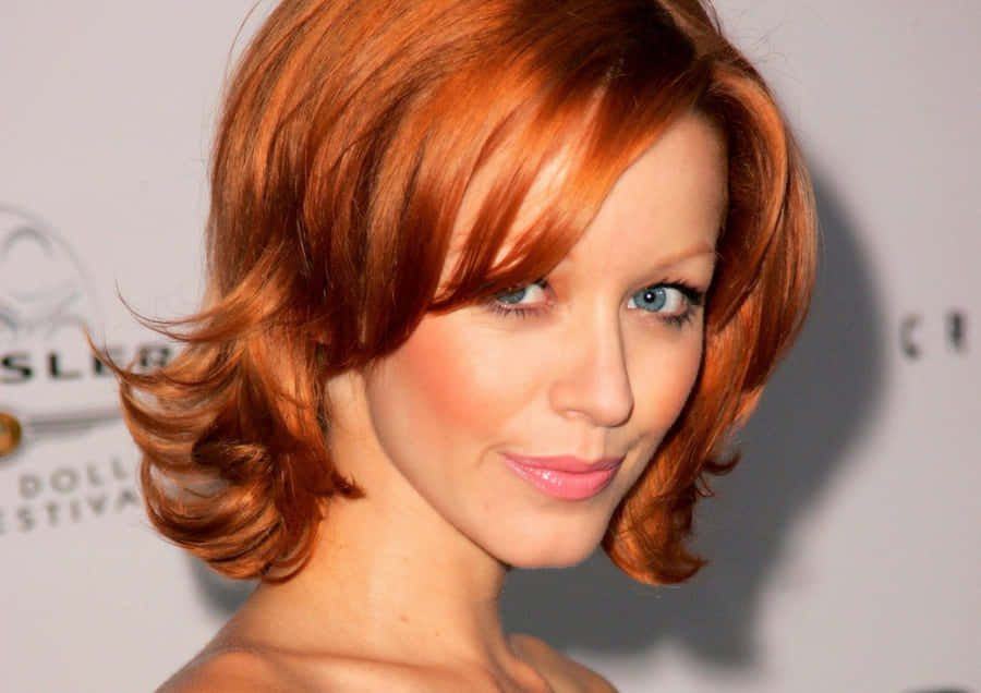 Red Haired Woman Glamorous Look Wallpaper