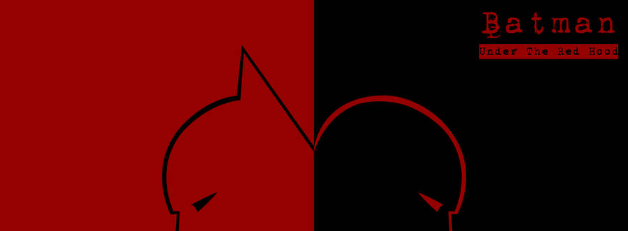 Red Hood Bat Man Minimalist Wallpaper