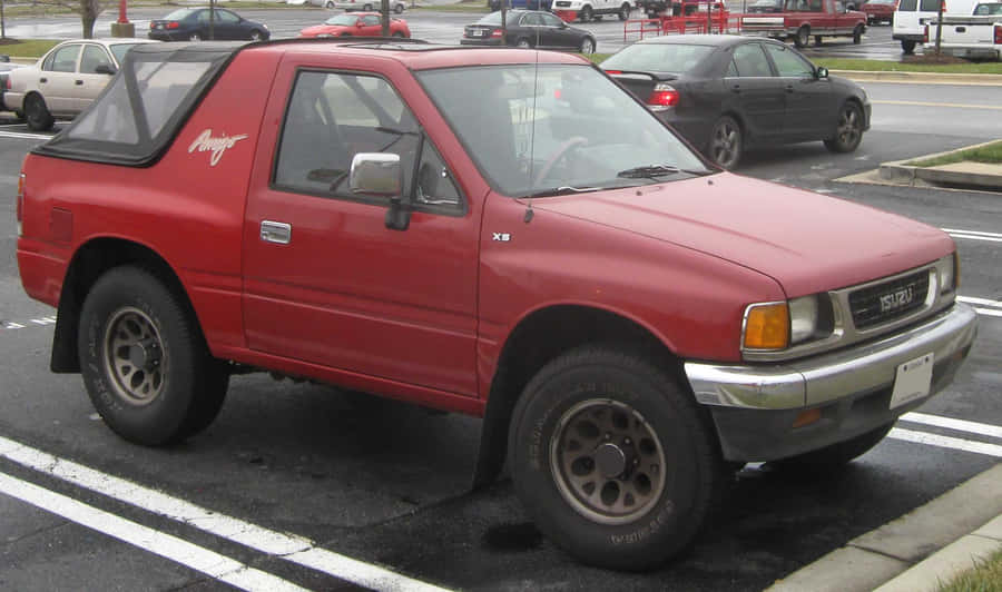 Red Isuzu Amigo Parked Wallpaper