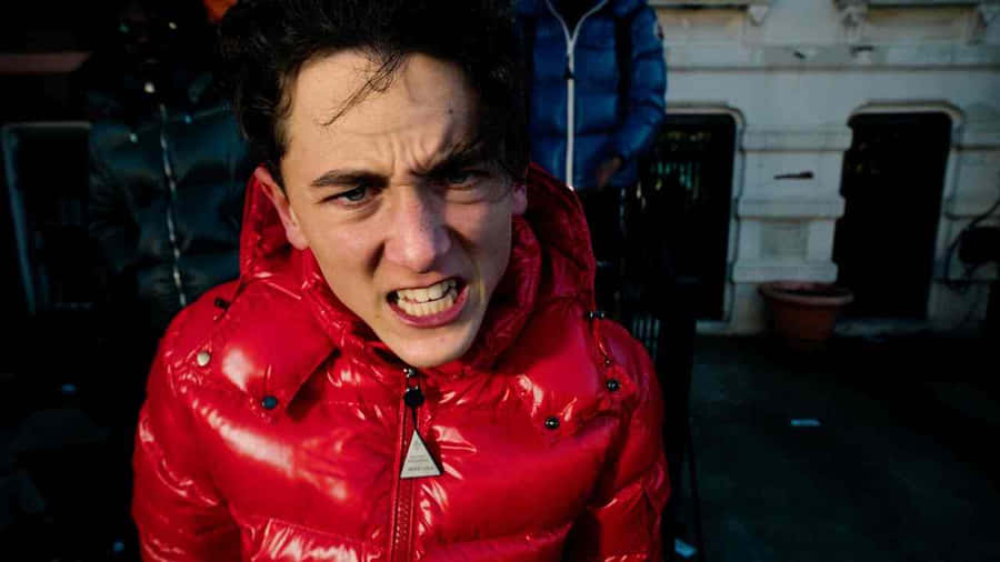 Red Jacket Youth Grimace Wallpaper