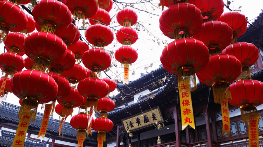 Red Lantern Festival Decorations Wallpaper