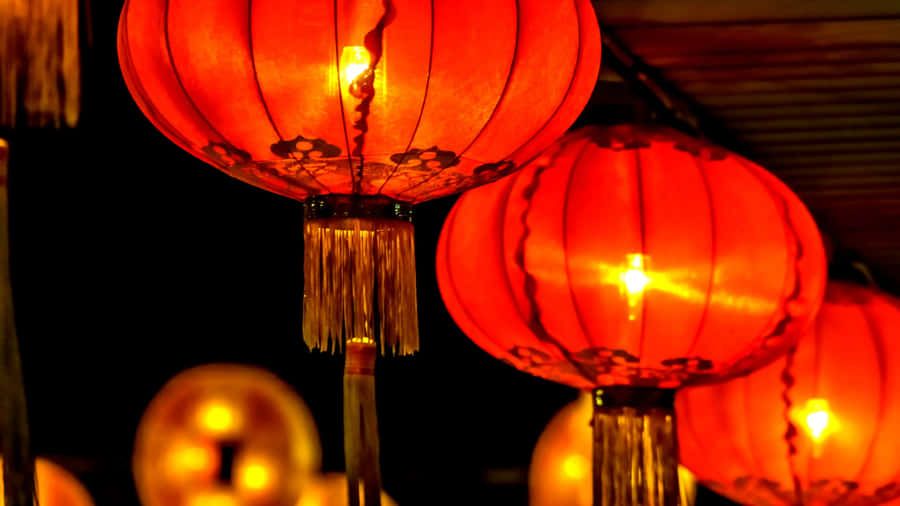 Red Lantern Festival Lights Wallpaper