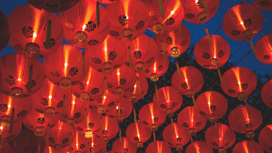 Red Lantern Festival Lights Wallpaper