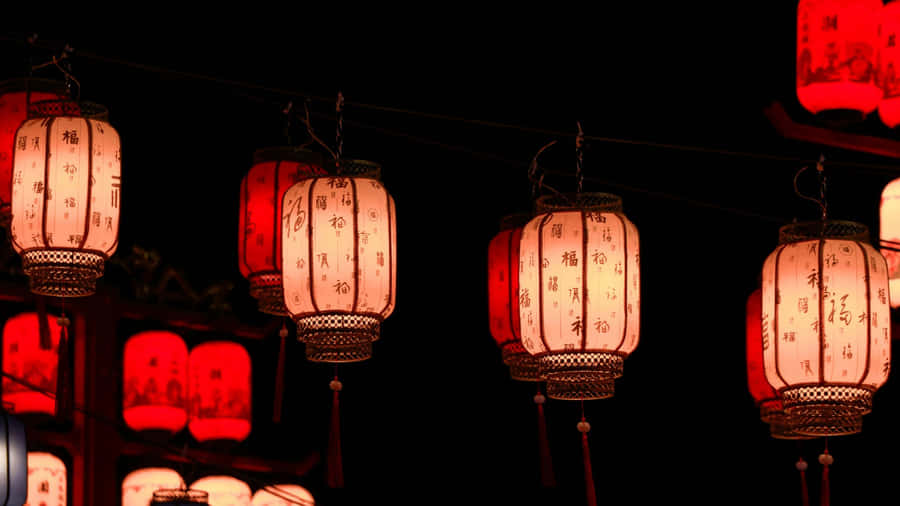 Red Lantern Festival Lights Wallpaper