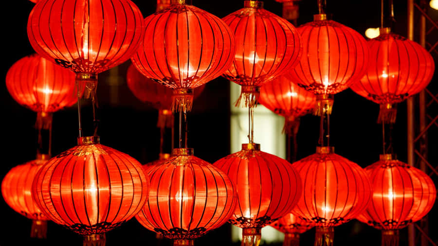 Red Lantern Festival Lights Wallpaper