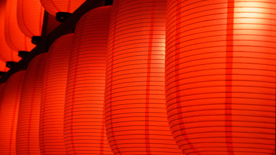 Red Lanterns Glowing Bright Wallpaper