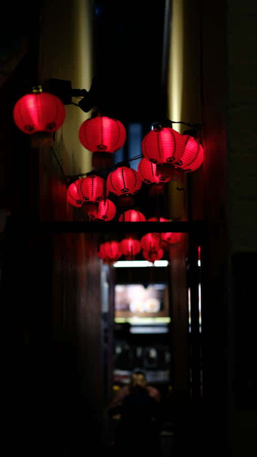 Red Lanterns In Alley Wallpaper