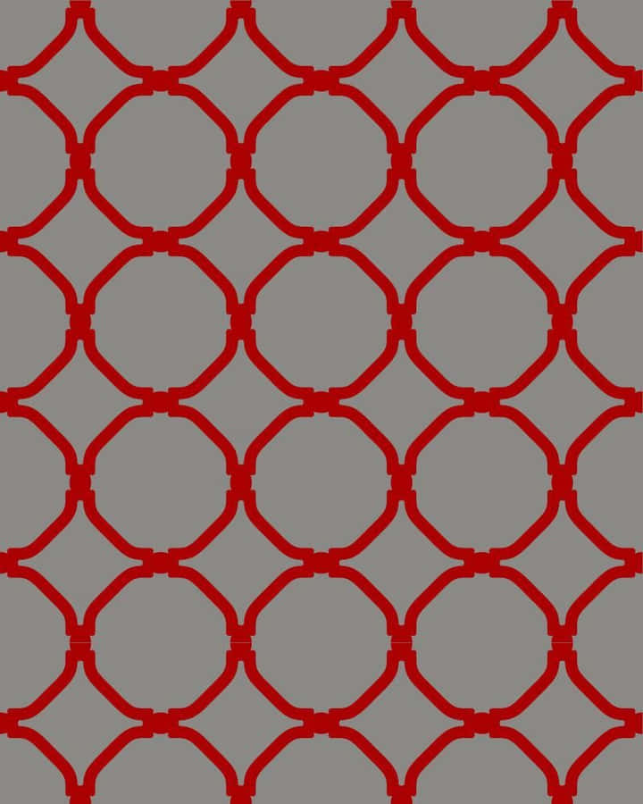 Red Linked Circles Pattern Wallpaper