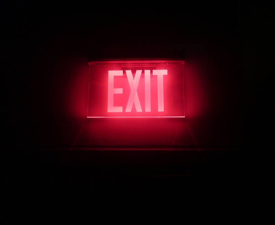 Red Neon Exit Wallpaper