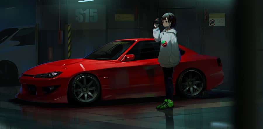 Red Nissan Silvia S15 Jdm Anime Wallpaper