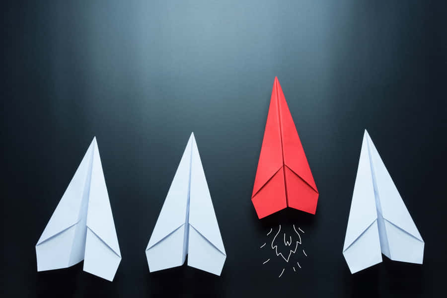 Red Paper Plane Lead Race Wallpaper