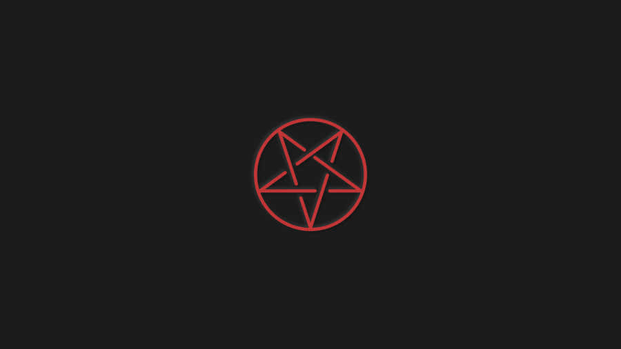Red Pentagramon Black Background Wallpaper
