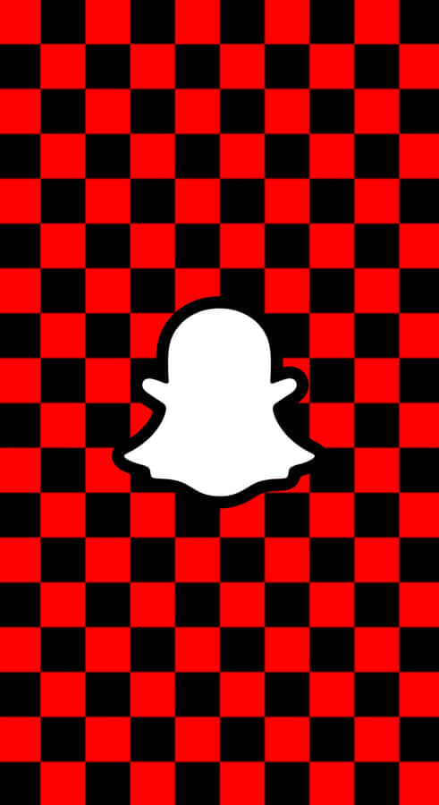 Red Snapchat Logo Checkerboard Background Wallpaper