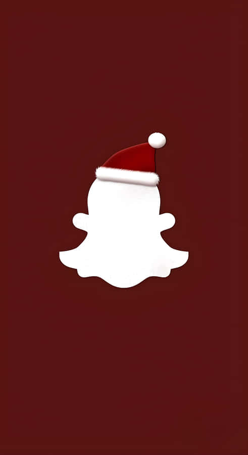 Red Snapchat Logo Christmas Edition Wallpaper