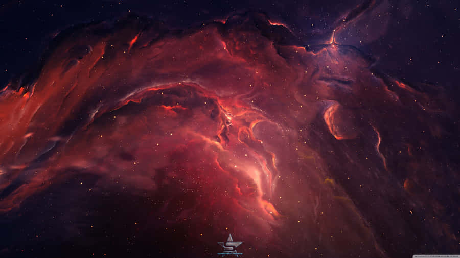Red Space Wave Like Cloud Wallpaper