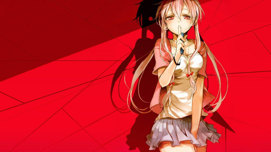 Red Yuno Gasai Wallpaper