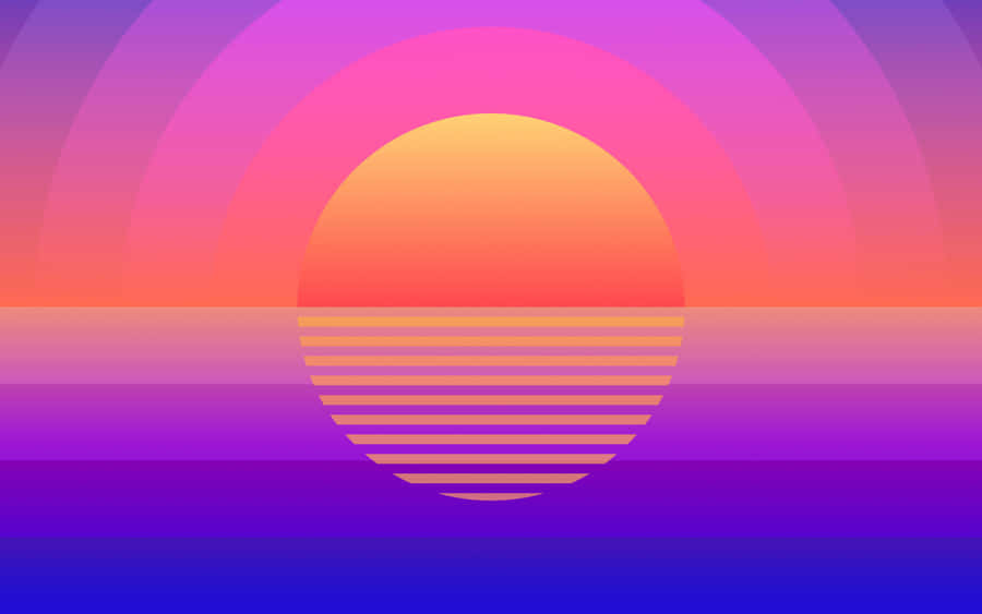 Reflection Of A Retro Sunset. Wallpaper