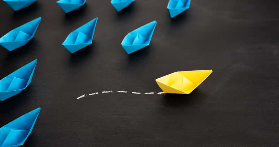 Reflection Of City Skyline Through Glass Wallpaper