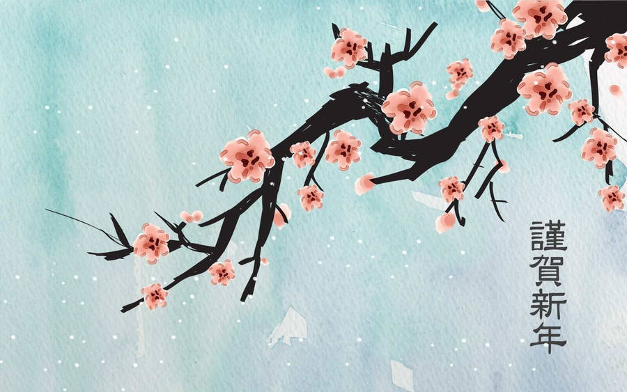 Refreshing And Elegant - Japanese Cherry Blossom Art Wallpaper