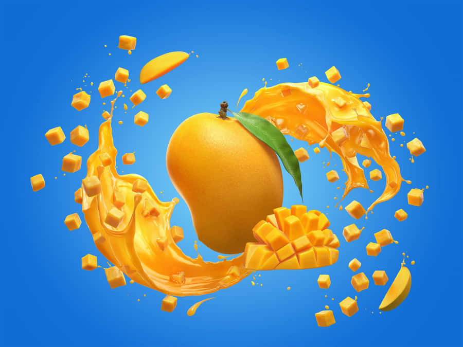 Refreshing Blue Mango Smoothie Wallpaper