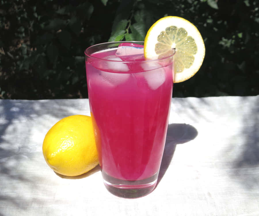 Refreshing Pink Lemonade In A Glass Jar Wallpaper