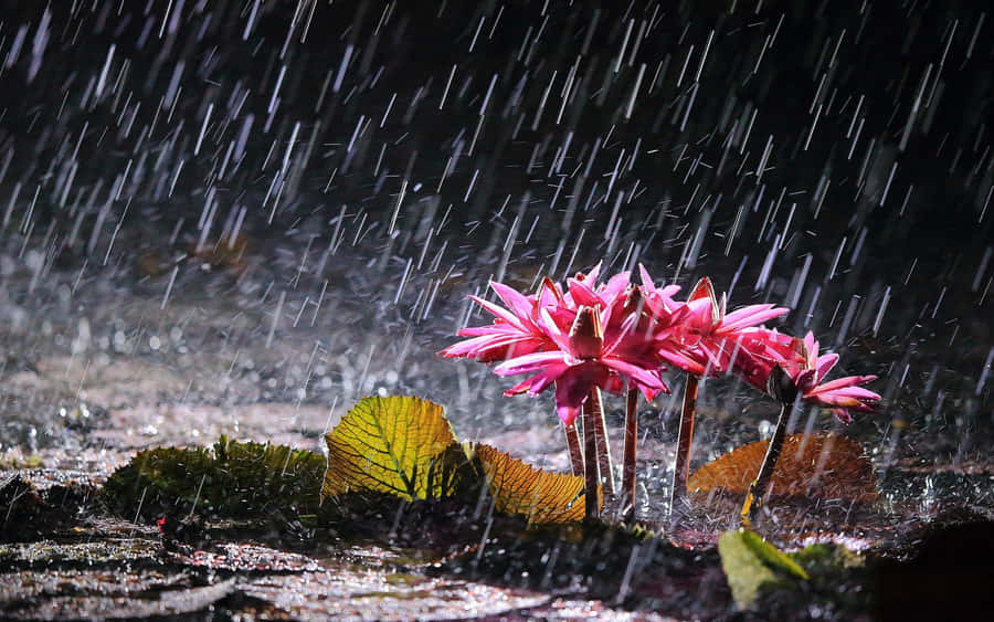 Refreshing Spring Rain Shower Wallpaper