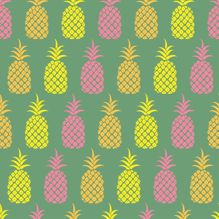 Refreshingly Colored Pineapple Pattern Wallpaper