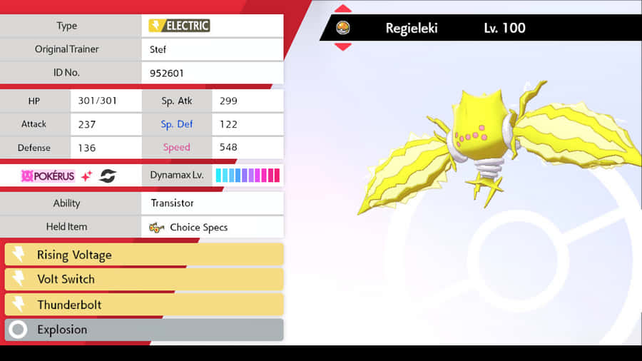 Regieleki Stats And Moves Wallpaper